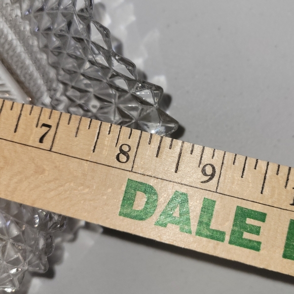 Indiana Glass Vintage 1940s Diamond Candy Dish Bowl Ruffled Edge Made in USA - Picture 7 of 7